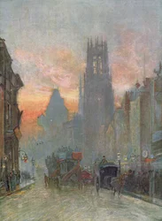 Vista su Fleet Street, Londra, fine XIX secolo